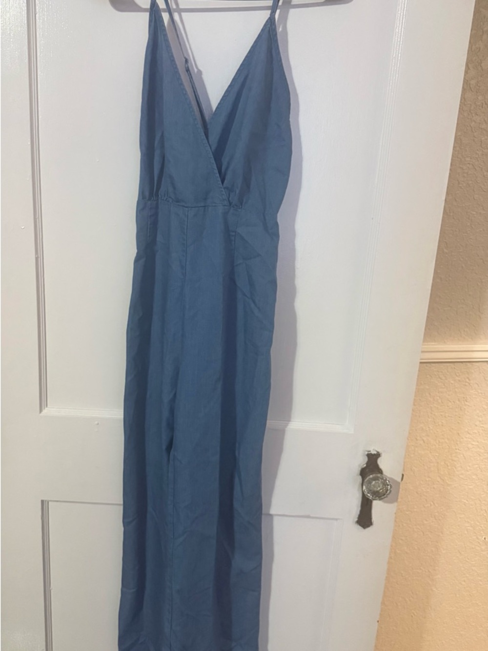 Fashion Nova Blue Spaghetti-Strap Jumpsuit